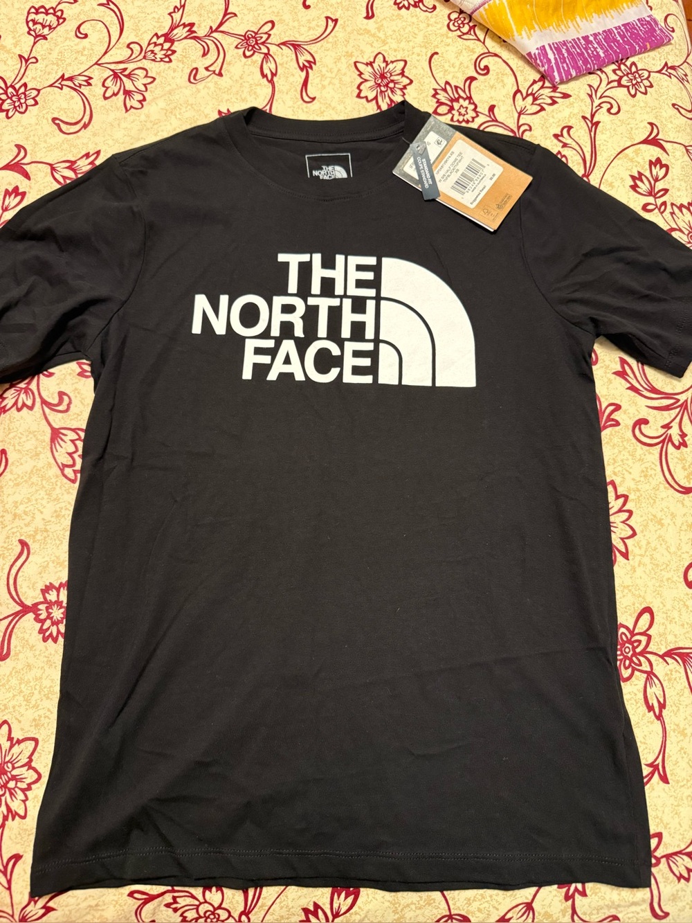 The North Face Black Short-Sleeve Tee with White Logo